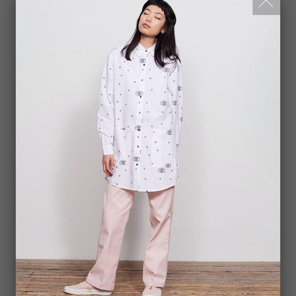 Lazy Oaf Button Down Eyelash Eye Shirt - Picture 2 of 8